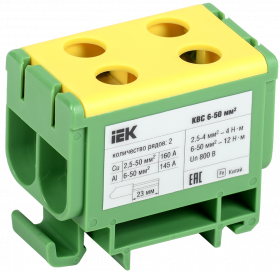 Фотография товара 'IEK Клемма вводная силовая КВС 6-50мм2 2х-рядная, YZN23-050-K52'