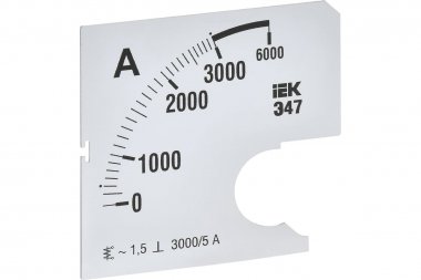Фотография товара 'IEK IPA10D-SC-3000 Шкала смен. для амперметра Э47 3000/5А-1,5 72х72мм'