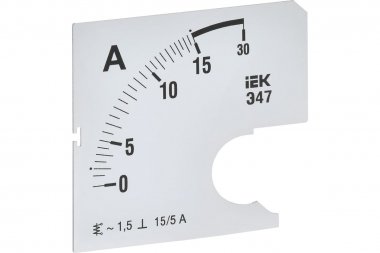 Фотография товара 'IEK IPA10D-SC-0015 Шкала смен. для амперметра Э47 15/5А-1,5 72х72мм'