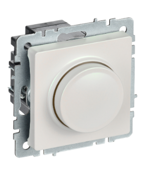 Фотография товара 'IEK BRITE Светорегулятор поворотно-нажимной 600Вт СС10-1-0-БрЖ жемчуг BR-D20-0600-K36'