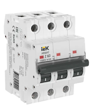 Фотография товара 'IEK ARMAT Автоматический выключатель M10N 3P Z 63А AR-M10N-3-Z063'