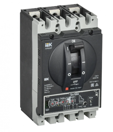 Фотография товара 'IEK ARMAT Автоматический выключатель в литом корпусе 3P типоразмер D 150кА 160А AR-MCCB-3D-150-0160A-ELPC'