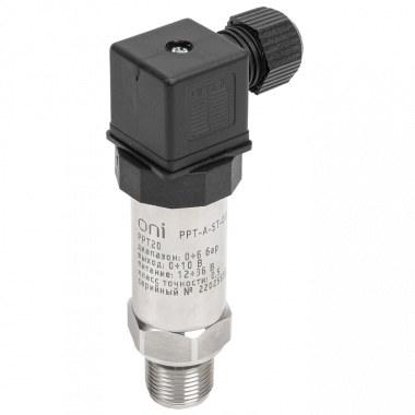Фотография товара 'IEK PPT-A-ST-006-0-10-3-2 Преобр. давл. PPT20 0,5% 0-6Бар 0-10В M20 DIN43650 ONI'