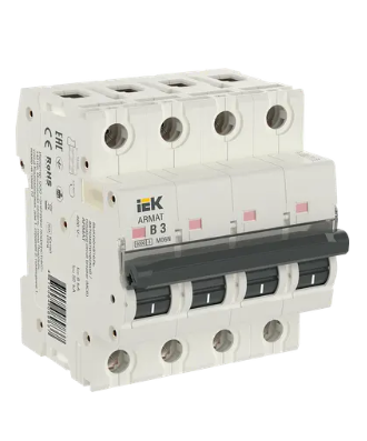 Фотография товара 'IEK ARMAT Автоматический выключатель M06N 4P B 3А, AR-M06N-4-B003'