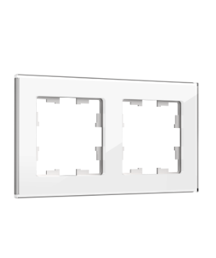 Фотография товара 'IEK BRITE Рамка 2 -местная РУ-2-2-БрБ стекло белый BR-M22-G-K01'