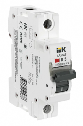 Фотография товара 'IEK ARMAT Автоматический выключатель M10N 1P K 5А AR-M10N-1-K005'