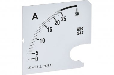 Фотография товара 'IEK IPA20D-SC-0025 Шкала смен. для амперметра Э47 25/5А-1,5 96х96мм'