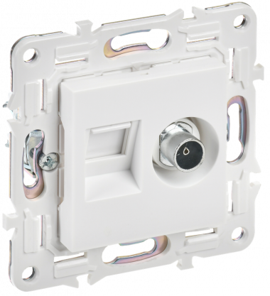 Фотография товара 'IEK SK-AK20-2-K01 SKANDY Роз. двойная TV+RJ45 кат.6E SK-A15W'