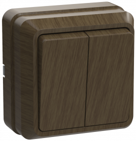 Фотография товара 'IEK Выключатель 2-клавишный для открытой установки ВС20-2-0-ОД 10А ОКТАВА, EVO20-K04-10-DC'