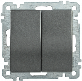 Фотография товара 'IEK Выключатель 2-клавишный ВС10-2-0-Б 10А BOLERO, EVB20-K95-10'