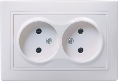 Фотография товара 'IEK Розетка 2-местная РС12-2-КБ без заземляющего контакта без защитной шторки 10А КВАРТА, ERK23-K01-10-DM'