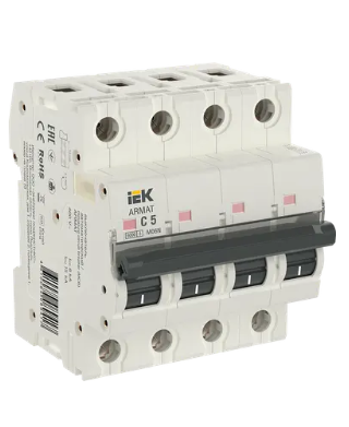 Фотография товара 'IEK ARMAT Автоматический выключатель M06N 4P C 5А AR-M06N-4-C005'