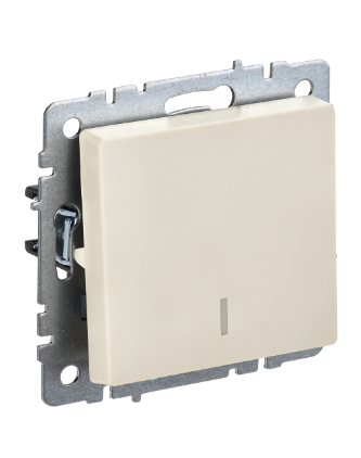 Фотография товара 'IEK BRITE Выключатель 1-клавишный с индикацией 10А ВС10-1-1-БрКр бежевый BR-V10-1-10-K10'