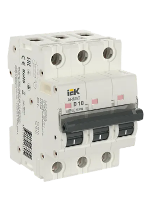 Фотография товара 'IEK ARMAT Автоматический выключатель M10N 3P D 10А AR-M10N-3-D010'