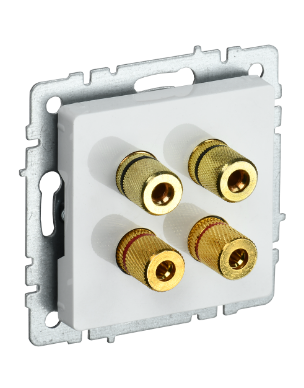Фотография товара 'IEK BRITE Аудиорозетка 4-местная РА10-БрБ белый BR-S40-K01'
