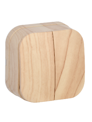 Фотография товара 'IEK Выключатель 2-клавишный для открытой установки ВС20-2-0-ХС 10А GLORY сосна EVH20-K34-10'