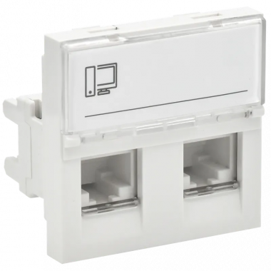 Фотография товара 'IEK PR-KK40D-RI-0-2-2C06U-K01 PRIMER РКИ-22-00-П-6 Розетка RJ45 кат.6 (2м/2вх)'