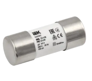 Фотография товара 'IEK Плавкая вставка цилиндрическая ПВЦ 22х58 63А KARAT, MFL30-063'