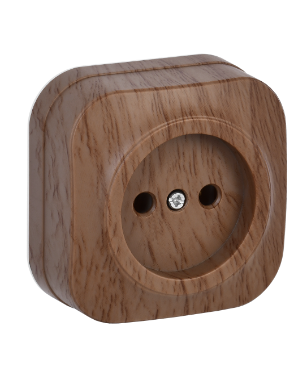 Фотография товара 'IEK Розетка одноместная для открытой установки РС20-2-ХД без заземления 10А GLORY дуб ERH10-K24-10'