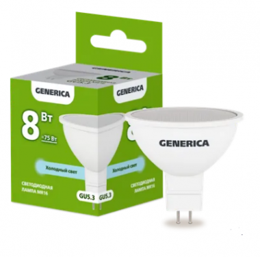 Фотография товара 'IEK Лампа светодиодная MR16 софит 8Вт 230В 6500К GU5.3 LL-MR16-08-230-65-GU5-G'