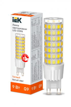 Фотография товара 'IEK Лампа светодиодная CORN капсула 9Вт 230В 3000К керамика G9 LLE-CORN-9-230-30-G9'
