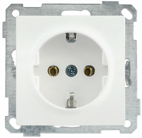 Фотография товара 'IEK Розетка РС11-1-0-Б с заземляющим контактом 16А BOLERO, ERB11-K01-16-1'