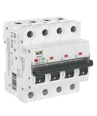 Фотография товара 'IEK ARMAT Автоматический выключатель M10N 4P Z 25А AR-M10N-4-Z025'
