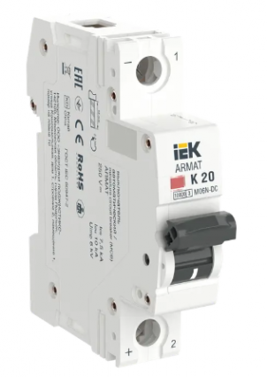 Фотография товара 'IEK ARMAT Автоматический выключатель M06N-DC 1P K 20А AR-M06N-1-K020DC'