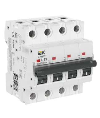 Фотография товара 'IEK ARMAT Автоматический выключатель M10N 4P L 13А AR-M10N-4-L013'