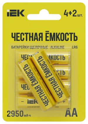 Фотография товара 'IEK ABT-LR06-OP-L04-02 Батарейка щелоч. Alkaline LR6/AA'