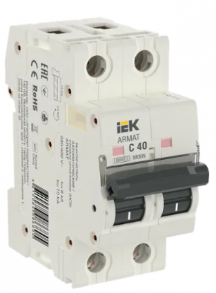 Фотография товара 'IEK ARMAT Автоматический выключатель M06N 2P C 40А AR-M06N-2-C040'