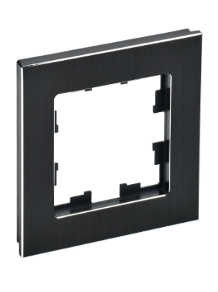 Фотография товара 'IEK BRITE Рамка 1 -местная РУ-1-1-БрЧ металл черный BR-M12-M-K02'