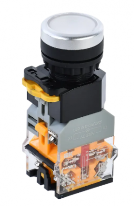 Фотография товара 'IEK Кнопка управления D8-11D d=22мм 1з+1р с подсветкой белая BBT30-11D-3-12-K01'