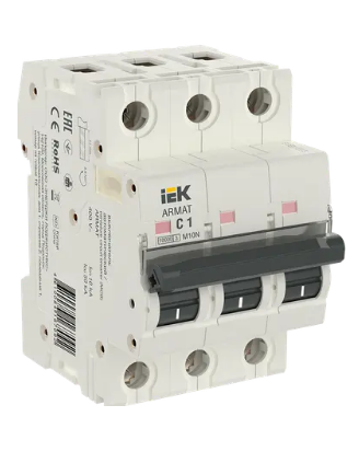 Фотография товара 'IEK ARMAT Автоматический выключатель M10N 3P C 1А AR-M10N-3-C001'