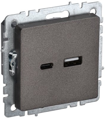 Фотография товара 'IEK BRITE Розетка USB A+C 18Вт РЮ11-1-БрТБ темная бронза BR-U22-018-K45'