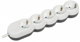 Фотография товара 'IEK Удлинитель У05 5 мест 2P+PE/5м 3х1,5мм2 16А/250В UNO, WYP53-16-05-05-Z'