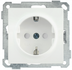 Фотография товара 'IEK Розетка РС14-1-0-Б с заземляющим контактом с защитной шторкой 16А BOLERO, ERB14-K01-16-1'