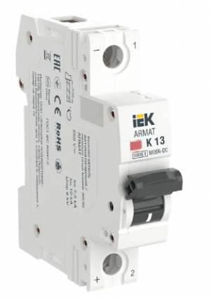 Фотография товара 'IEK ARMAT Автоматический выключатель M06N-DC 1P K 13А AR-M06N-1-K013DC'