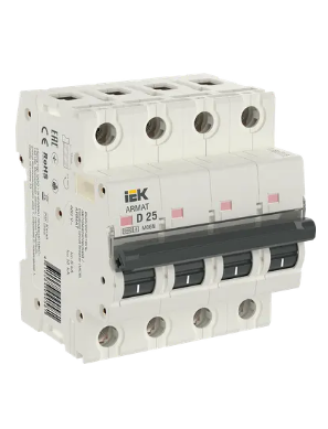 Фотография товара 'IEK ARMAT Автоматический выключатель M06N 4P D 25А, AR-M06N-4-D025'