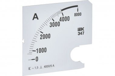 Фотография товара 'IEK IPA20D-SC-4000 Шкала смен. для амперметра Э47 4000/5А-1,5 96х96мм'