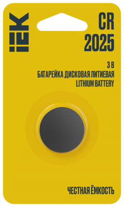 Фотография товара 'IEK ABT-CR2025-OP-L01 Батарейка дисковая литиевая CR2025'