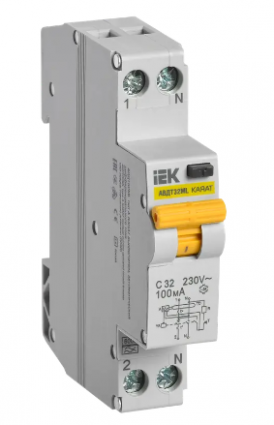 Фотография товара 'IEK Выключатель автоматический дифференциального тока АВДТ32ML тип A С32 100мА KARAT, MVD12-1-032-C-100-A'