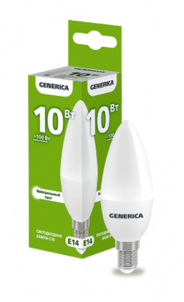 Фотография товара 'IEK Лампа светодиодная C35 свеча 10Вт 230В 4000К E14 LL-C35-10-230-40-E14-G'