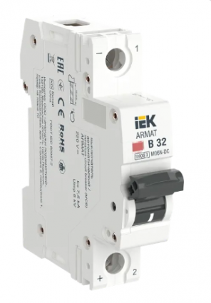 Фотография товара 'IEK ARMAT Автоматический выключатель M06N-DC 1P B 32А AR-M06N-1-B032DC'