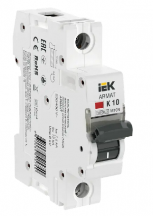 Фотография товара 'IEK ARMAT Автоматический выключатель M10N 1P K 10А AR-M10N-1-K010'