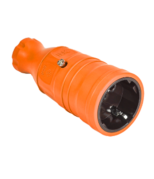 Фотография товара 'IEK OMEGA Розетка переносная РБп14-1-0м IP20 каучук оранжевая OM-KR20-16-20-P1-00-K09'