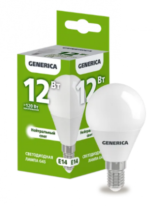 Фотография товара 'IEK Лампа светодиодная G45 шар 12Вт 230В 4000К E14 LL-G45-12-230-40-E14-G'