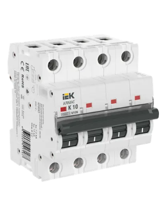 Фотография товара 'IEK ARMAT Автоматический выключатель M10N 4P K 10А AR-M10N-4-K010'