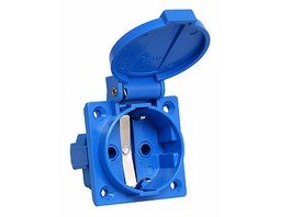 Фотография товара 'IEK Розетка панельная РП10-3 скрытая с защитной крышкой 2Р+РЕ 16А 250В IP44 PSR61-016-3'