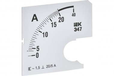 Фотография товара 'IEK IPA10D-SC-0020 Шкала смен. для амперметра Э47 20/5А-1,5 72х72мм'